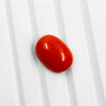 Italian Red Coral Cabochon, Oval Gemstone (15mm)