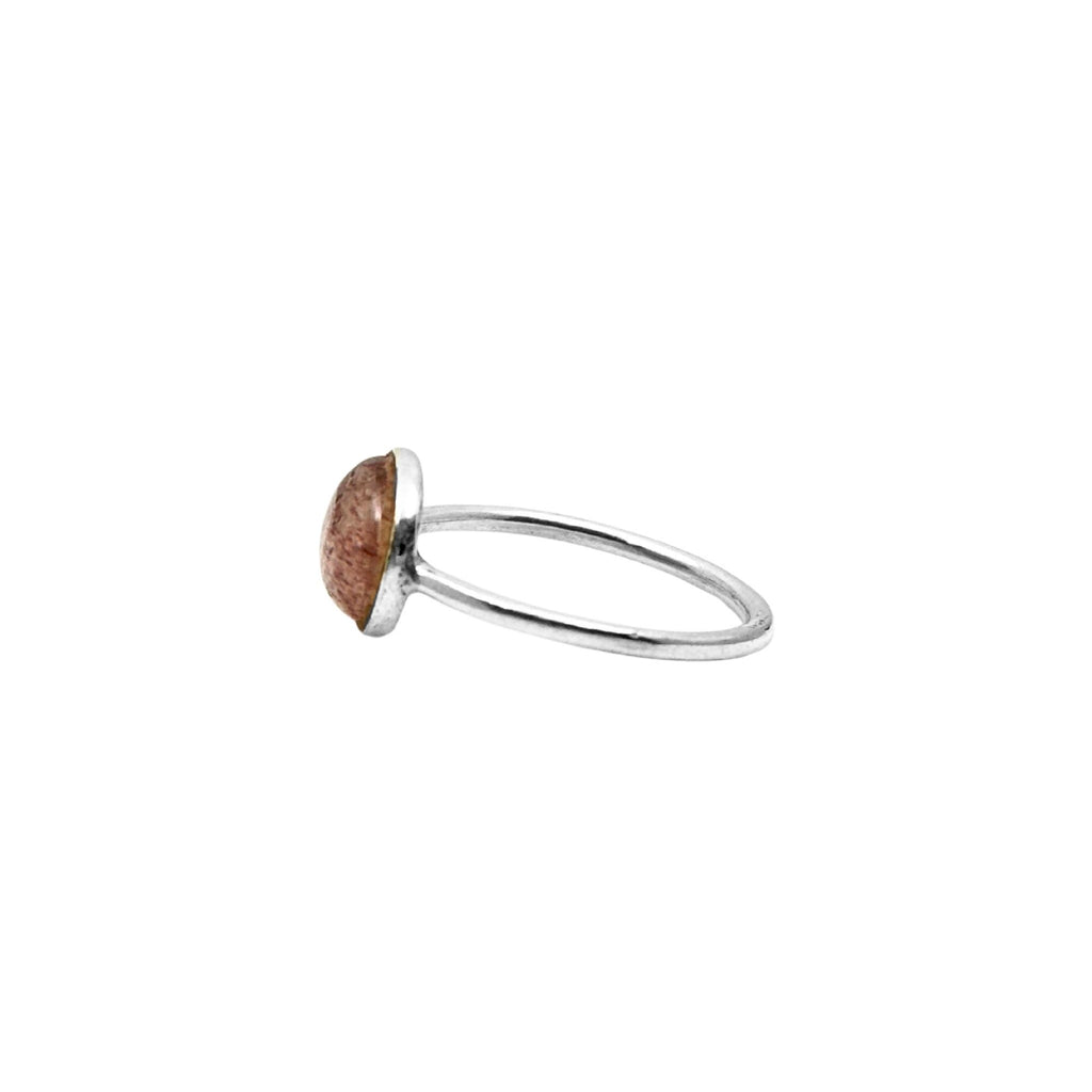 Strawberry Quartz Ring: 925 Sterling Silver, Handmade Pink Gemstone