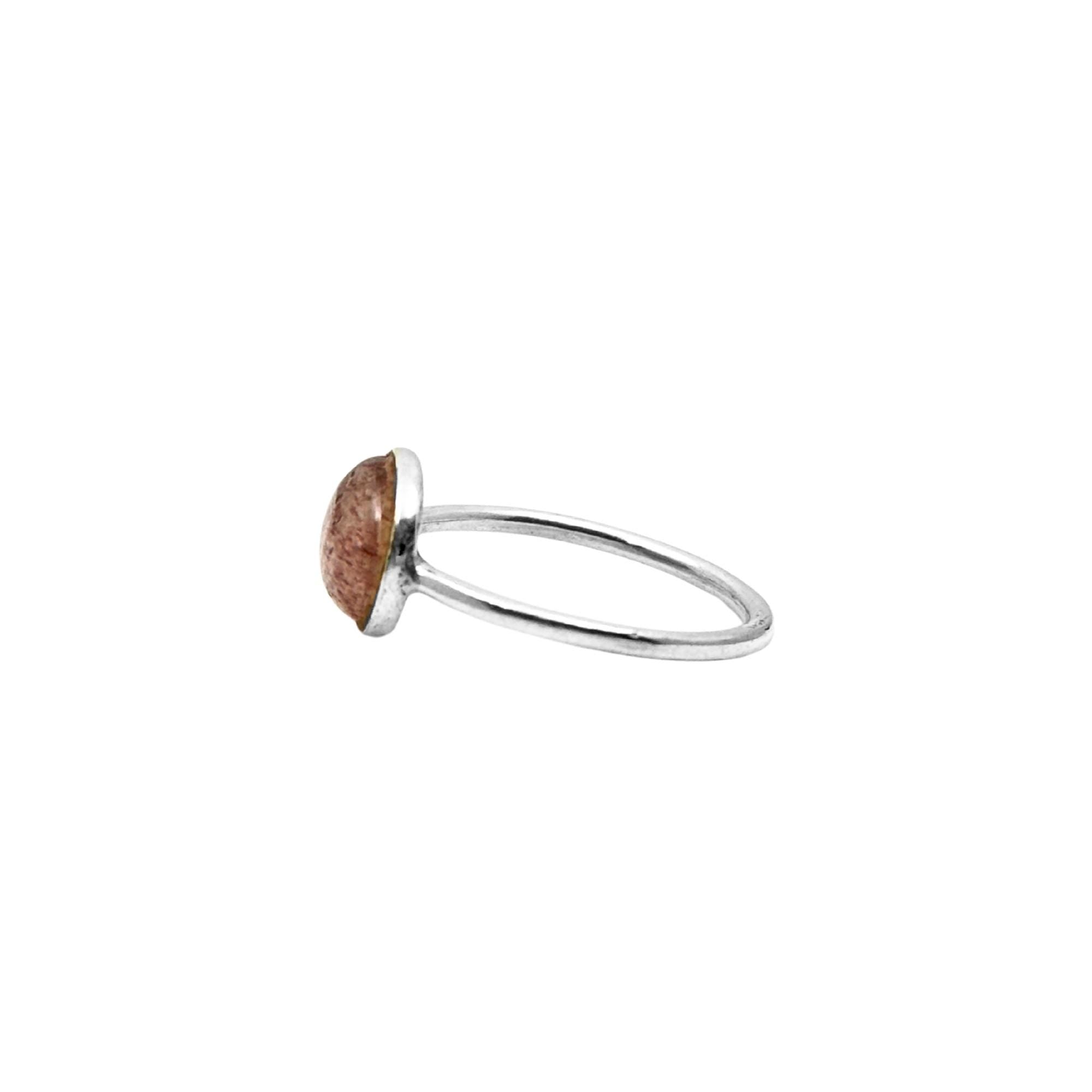 Strawberry Quartz Ring: 925 Sterling Silver, Handmade Pink Gemstone