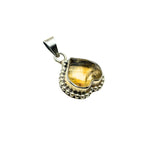 Vintage Style Citrine Heart Pendant in 925 Sterling Silver – Beaded Frame Yellow Gemstone Necklace, November Birthstone Jewelry Gift for Her