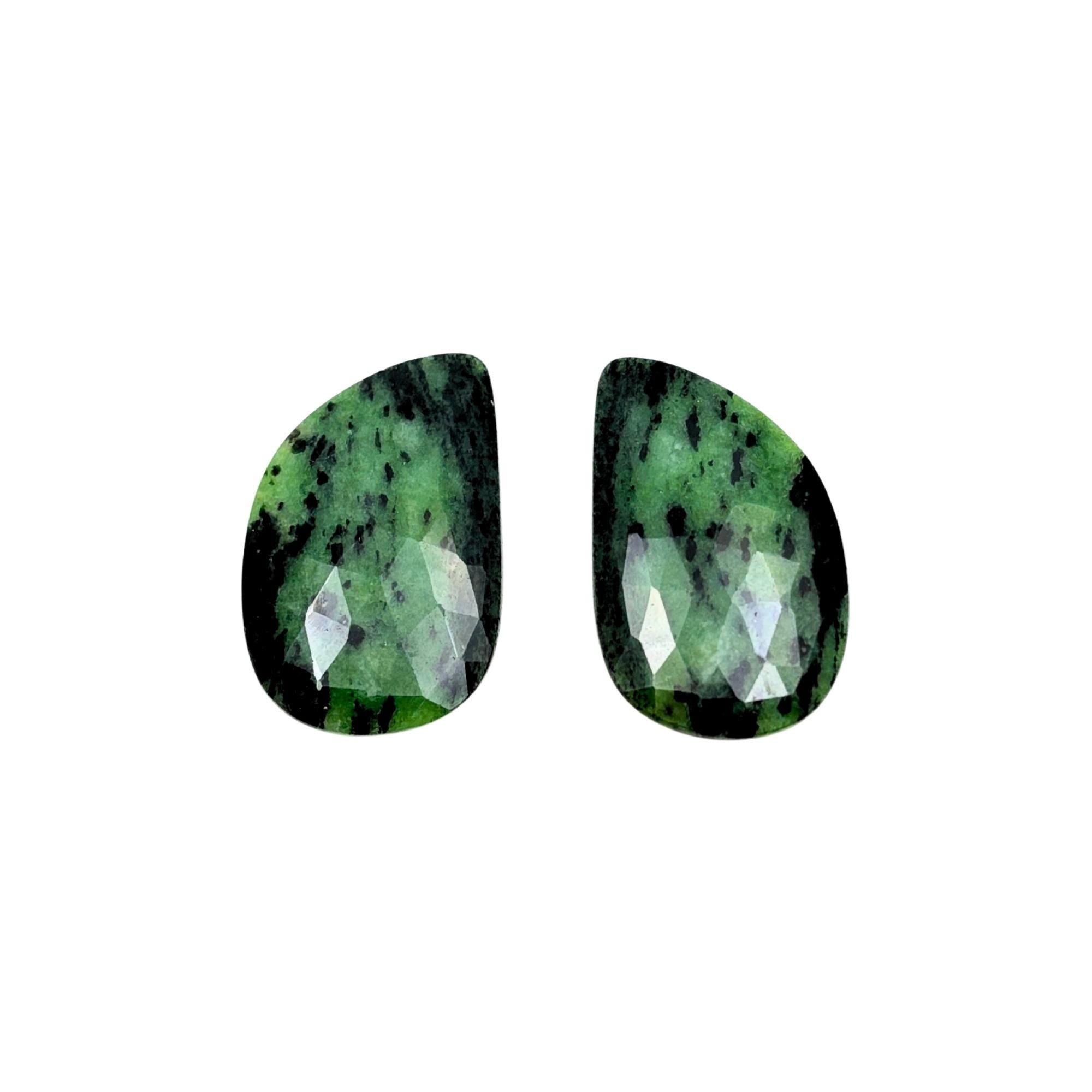 Natural Untreated Sapphire Rose Cut Slices: Gemstone Pair, Jewelry Making