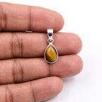 Tiger Eye Pendant: 925 Sterling Silver, Golden Brown Gemstone