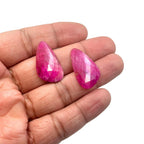 Rose Cut Sapphire Slices: Natural Untreated Gemstone Pair