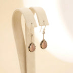 Rose Quartz Pear Drop Earrings | Sterling Silver Dangle | Handmade Gemstone Jewelry