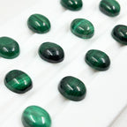 Malachite Oval Cabochons - AAA Grade, 10x8mm, Pack of 5