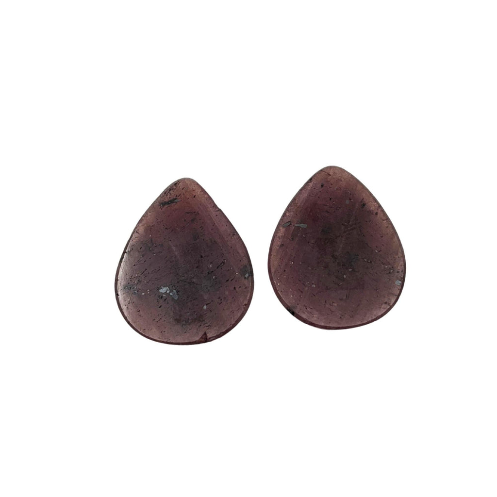 Rose Cut Sapphire Slices: Untreated Gemstone Pair, Fancy Shape