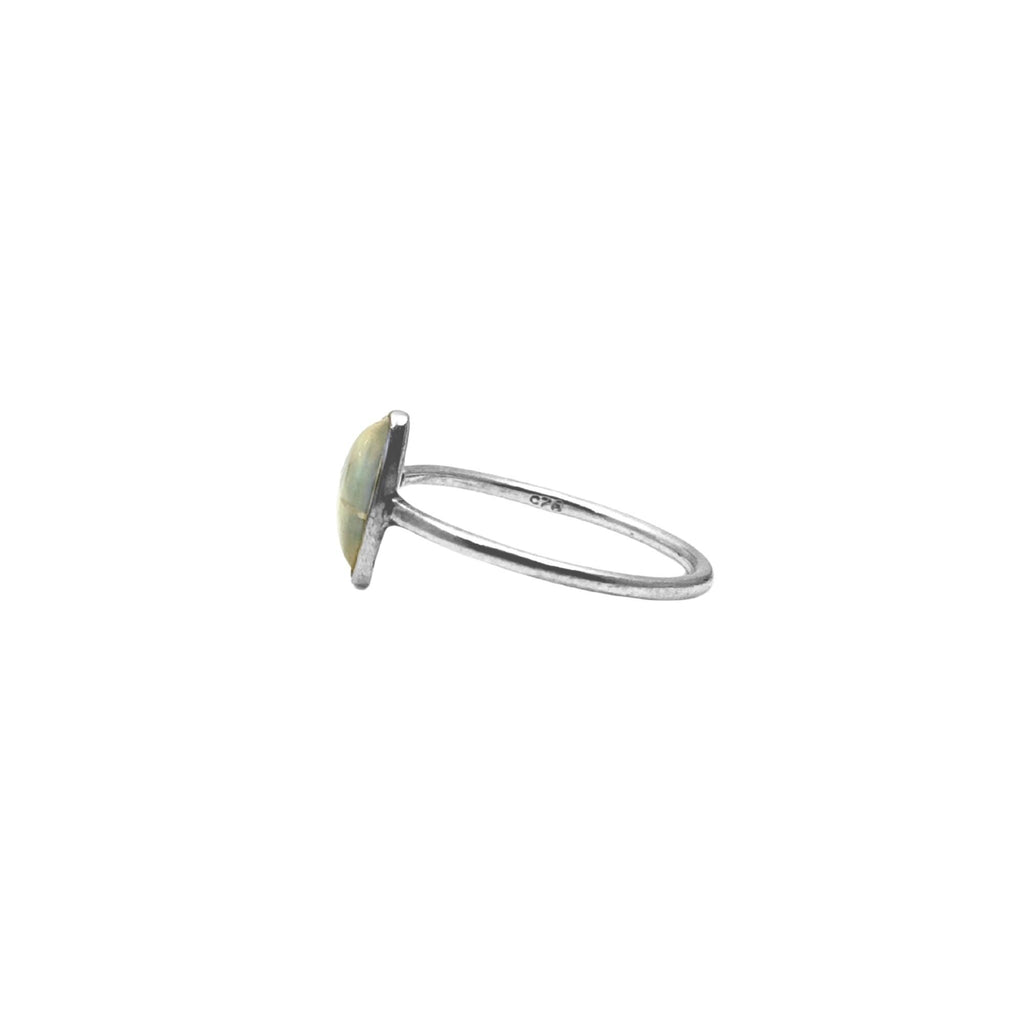 Handcrafted Trillion Blue Fire Opal Ring: Sterling Silver Statement Jewelry