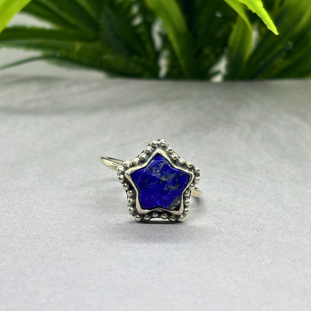 Natural Lapis Ring | 925 Sterling Silver | Celestial Gemstone Band | Handmade Ring Jaipur