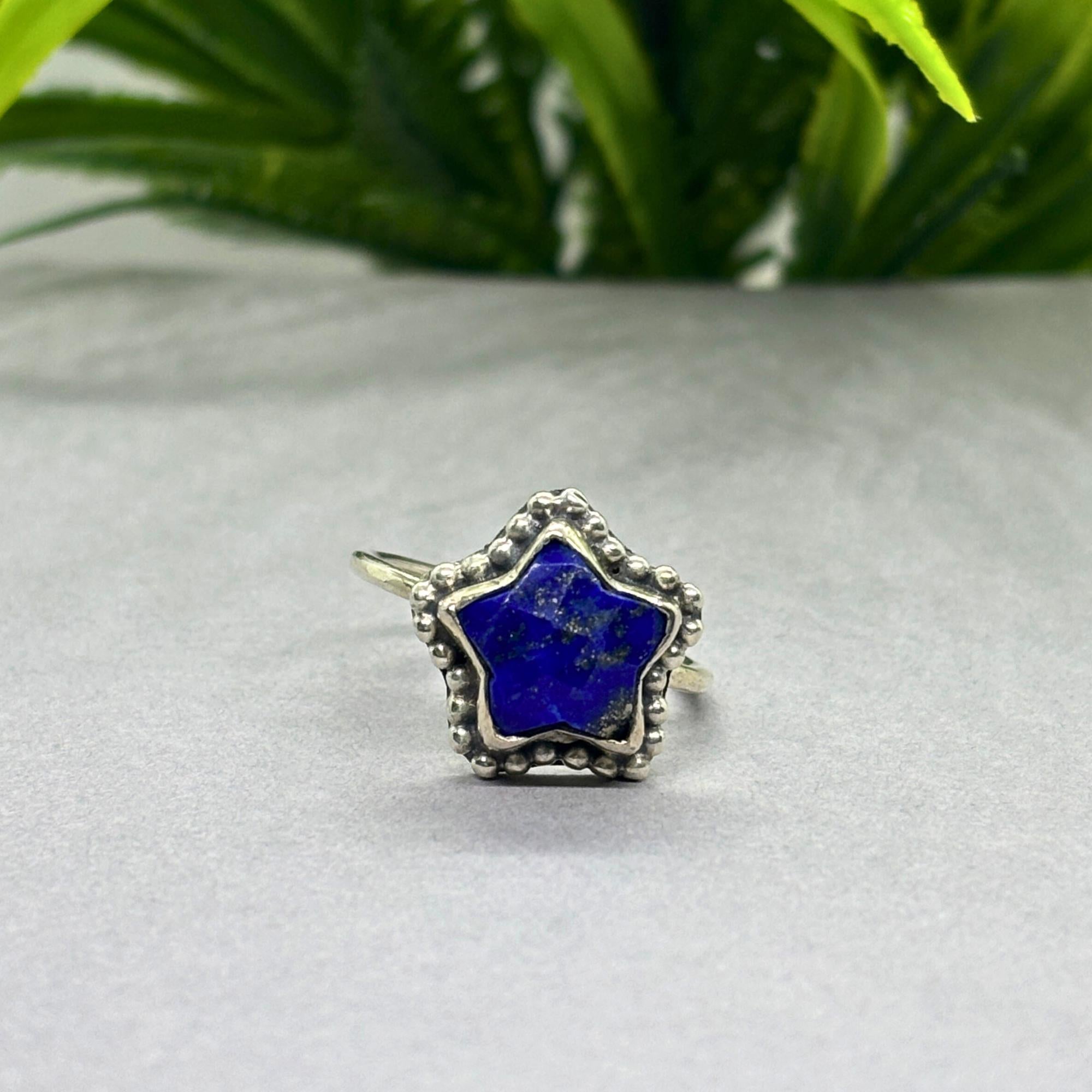 Natural Lapis Ring | 925 Sterling Silver | Celestial Gemstone Band | Handmade Ring Jaipur