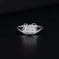 Sterling Silver Tiara Ring • Sparkling CZ Lotus Flower Band • Regal Filigree Motif