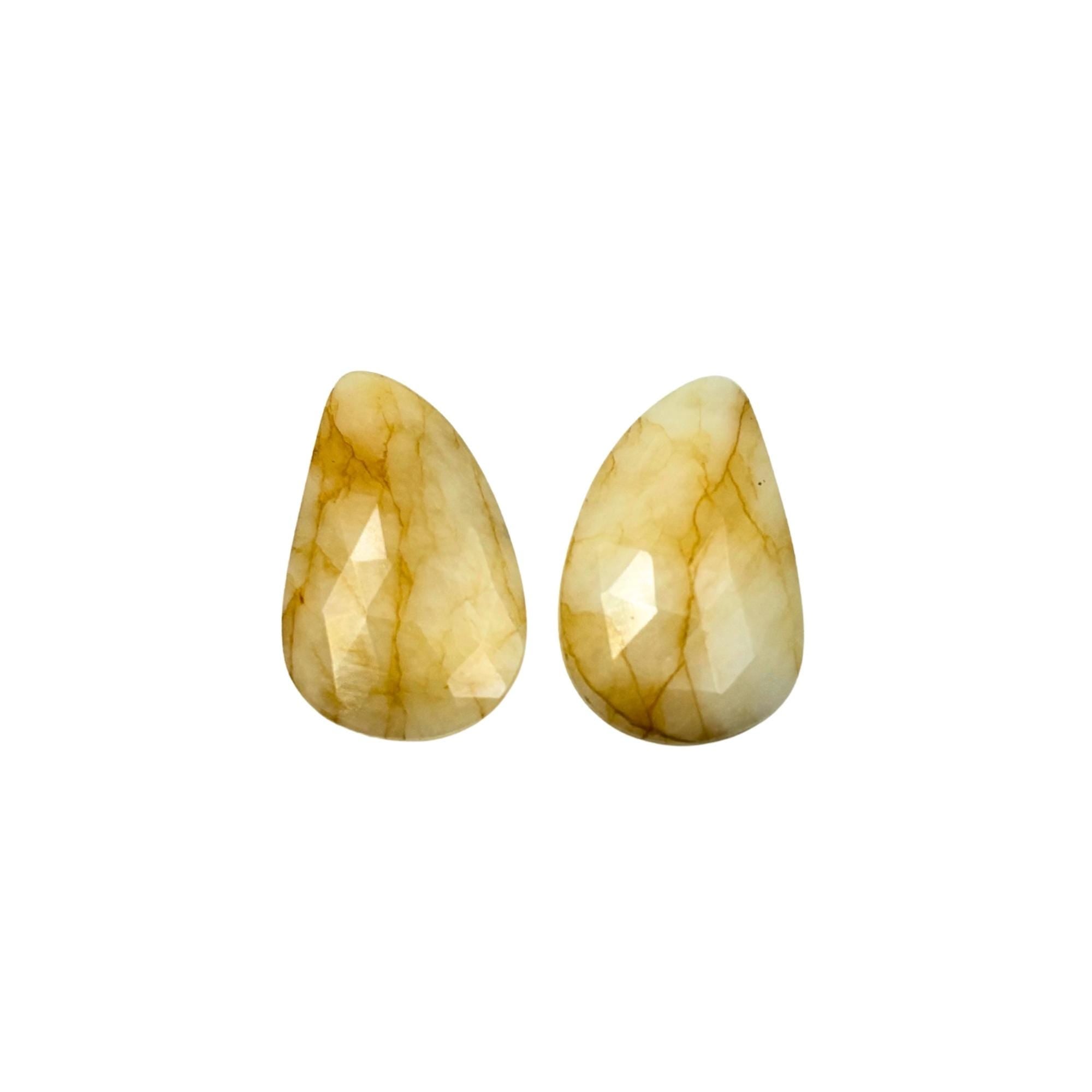 Natural Wonder Sapphire Gemstone Slices: Rose Cut Pair, Jewelry Making