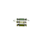 Raw Green Tourmaline Sterling Silver Ring: Handmade Open Band Jewelry