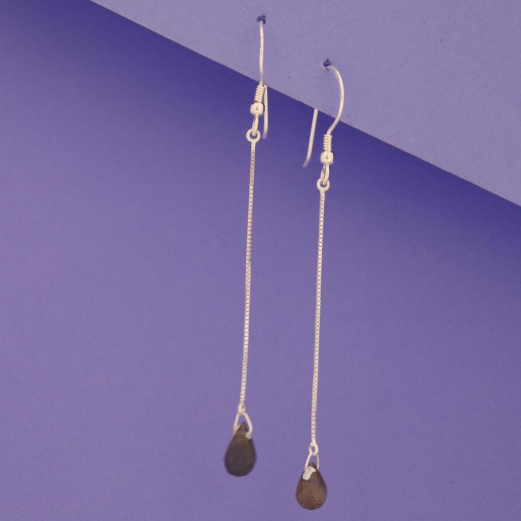 Labradorite Drop Earrings 925 Sterling Silver | Drop Gemstone Dangle | Gift for Her | Boho Jewelry