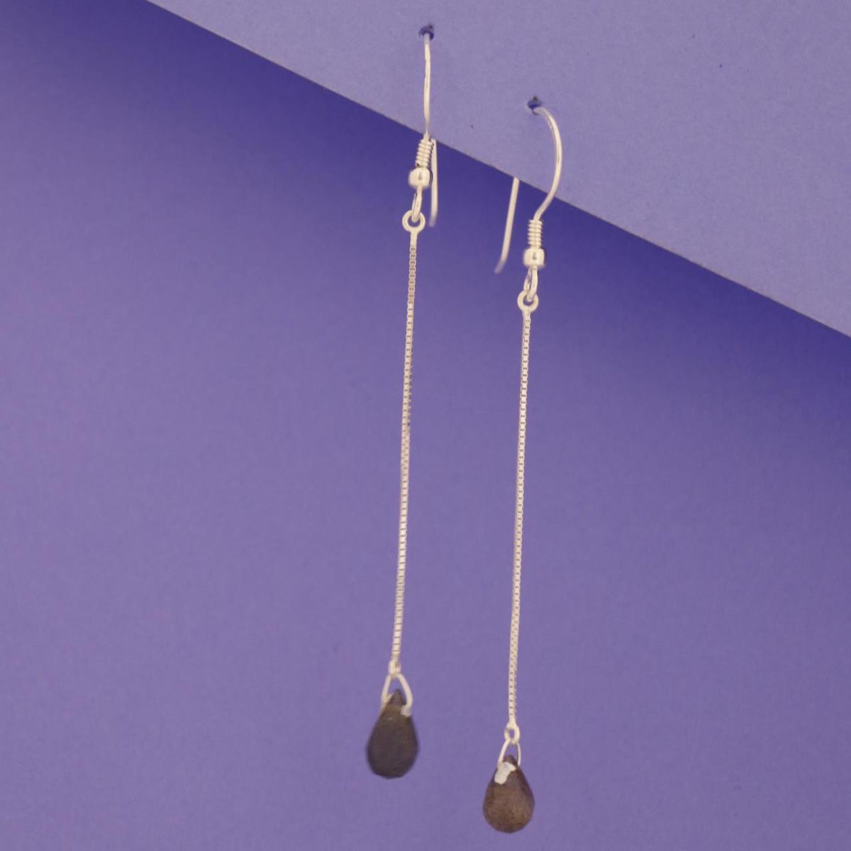 Labradorite Drop Earrings 925 Sterling Silver | Drop Gemstone Dangle | Gift for Her | Boho Jewelry
