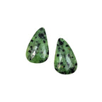 Natural Green Sapphire Slices: Rose Cut Gemstone Pair, Jewelry Making