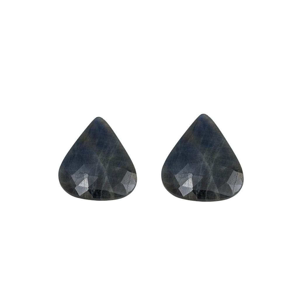 Rose Cut Sapphire Gemstone Slices: Natural Untreated Pair for Jewelry