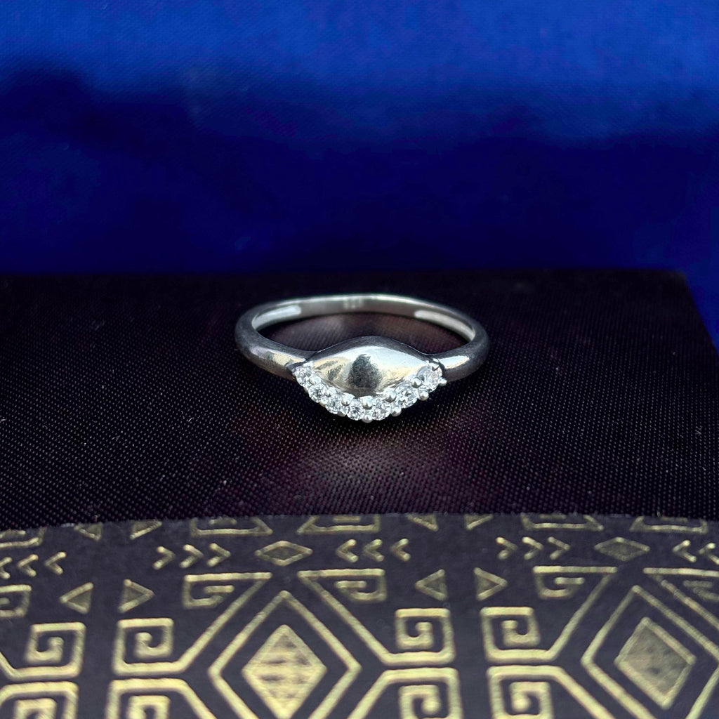 925 Sterling Silver CZ Halo Ring - Dainty Pavé Navette Design, Minimalist Promise Ring, Elegant Cubic Zirconia Stacking Jewelry Gift for Her