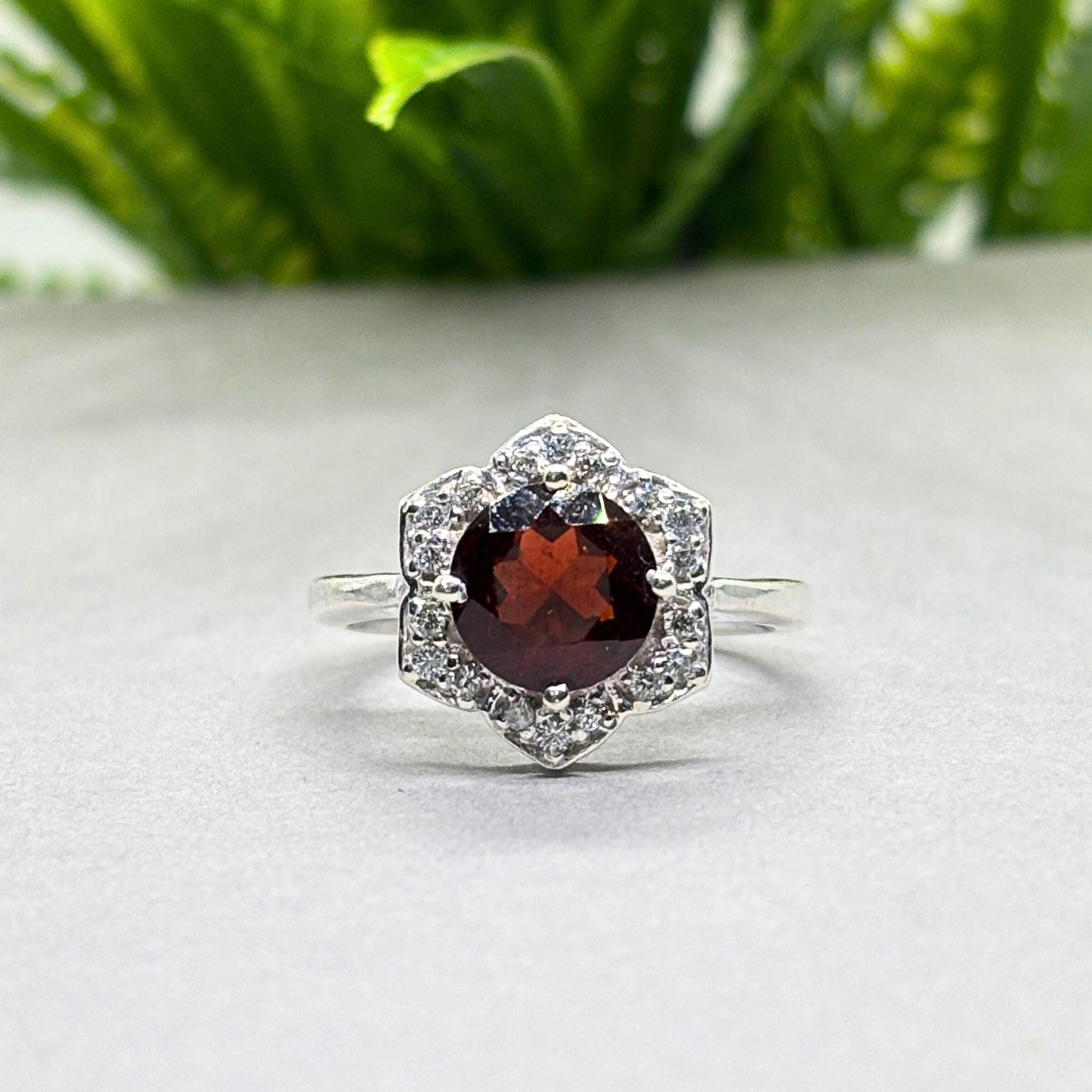 Natural Citrine Round Ring | 925 Sterling Silver | November Birthstone | Floral Gemstone Band | Handmade in Jaipur