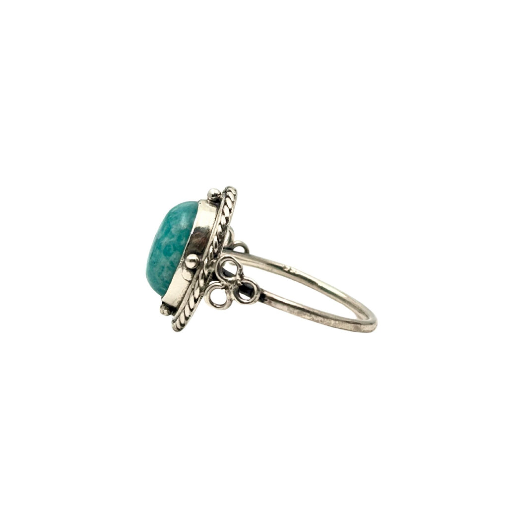 Oxidized oval Sterling Silver Ring: Handmade Boho Jewelry