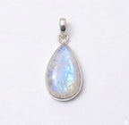 Teardrop Moonstone Pendant – 925 Sterling Silver Boho Gemstone Necklace