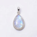 Teardrop Moonstone Pendant – 925 Sterling Silver Boho Necklace