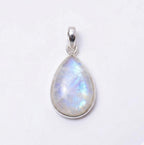 Teardrop Moonstone Pendant – 925 Sterling Silver Boho Necklace