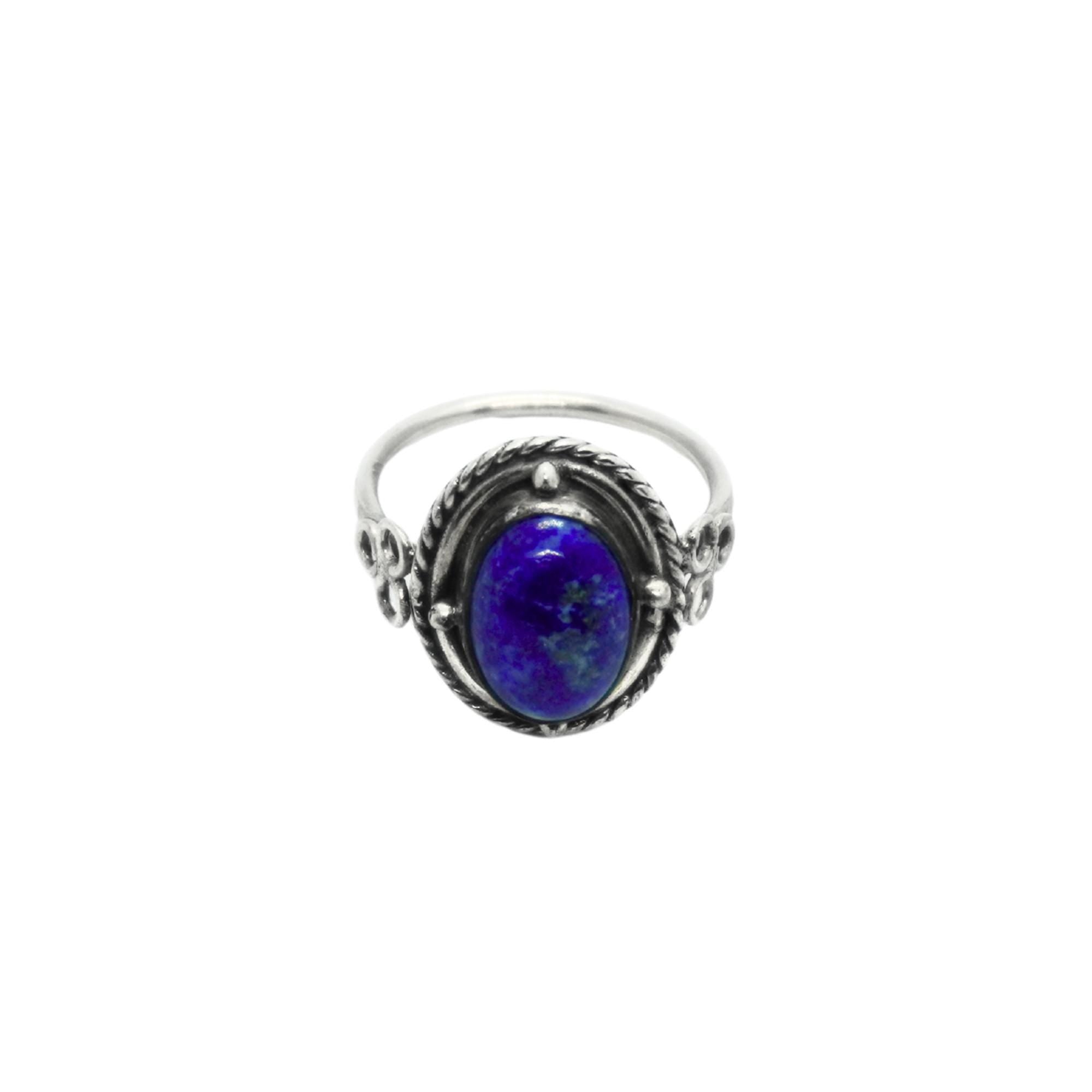 Natural Lapis Ring | 925 Sterling Silver | Vintage Gemstone Band | Handmade Jaipur