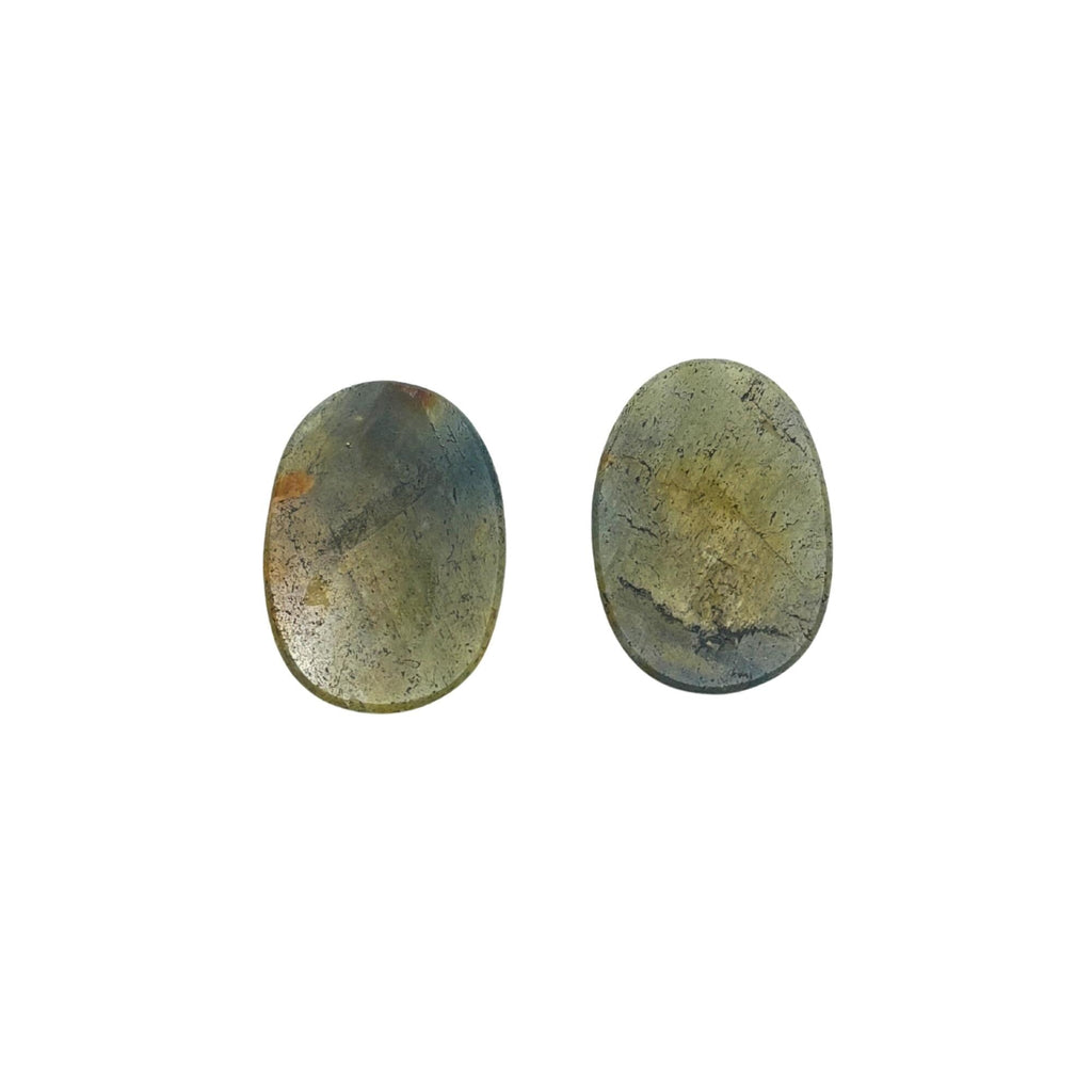 Rose Cut Sapphire Slices: Untreated Gemstone Pair for Jewelry
