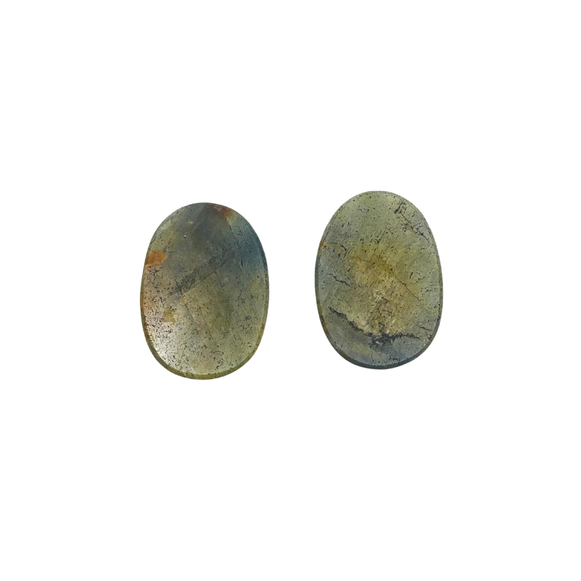 Rose Cut Sapphire Slices: Untreated Gemstone Pair for Jewelry