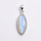 Marquise Moonstone Pendant – Sterling Silver Boho Gemstone Necklace