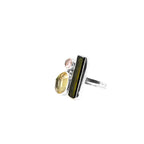 Green Tourmaline, Yellow Sapphire & Pink Tourmaline Sterling Silver Ring