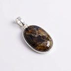 Labradorite Oval Pendant: Sterling Silver Celestial Necklace