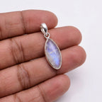 Marquise Moonstone Pendant – Sterling Silver Boho Gemstone Necklace