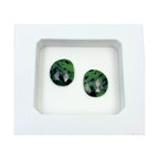 Rose Cut Green Sapphire Gemstone Slices: Natural Untreated Jewelry Pair