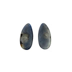 Rose Cut Sapphire Slices: Natural Untreated Gemstone Pair for Jewelry