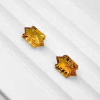 Natural Citrine Gemstone Pair – Shield Step Cut, November Birthstone