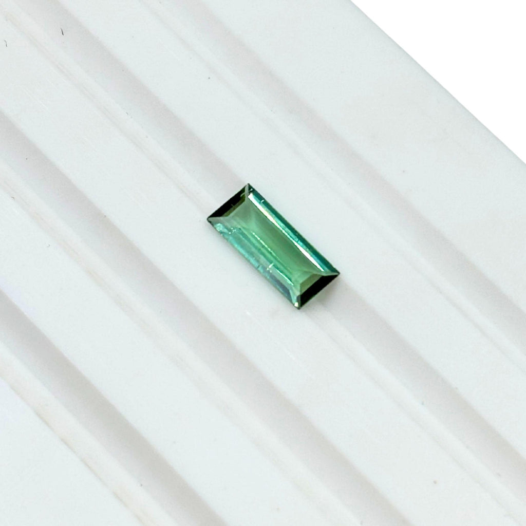 Greenish Blue Tourmaline Gemstone – Baguette Faceted Cut, Jewelry Making