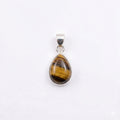 Tiger Eye Pendant: 925 Sterling Silver, Golden Brown Gemstone