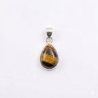 Tiger Eye Pendant: 925 Sterling Silver, Golden Brown Gemstone