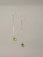 Peridot Drop Earrings 925 Sterling Silver | Drop Gemstone Dangle | Gift for Her | Boho Jewelry