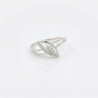 Sterling Silver CZ Leaf Ring, Pavé Arrowhead Band, Boho Nature Jewelry