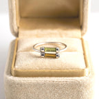 Raw Multi-Tourmaline Bar Sterling Silver Ring | Handmade Gemstone Stacking Ring | Minimalist Open Band Jewelry