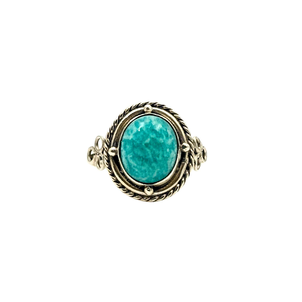 Oxidized oval Sterling Silver Ring: Handmade Boho Jewelry