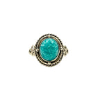 Oxidized oval Sterling Silver Ring: Handmade Boho Jewelry