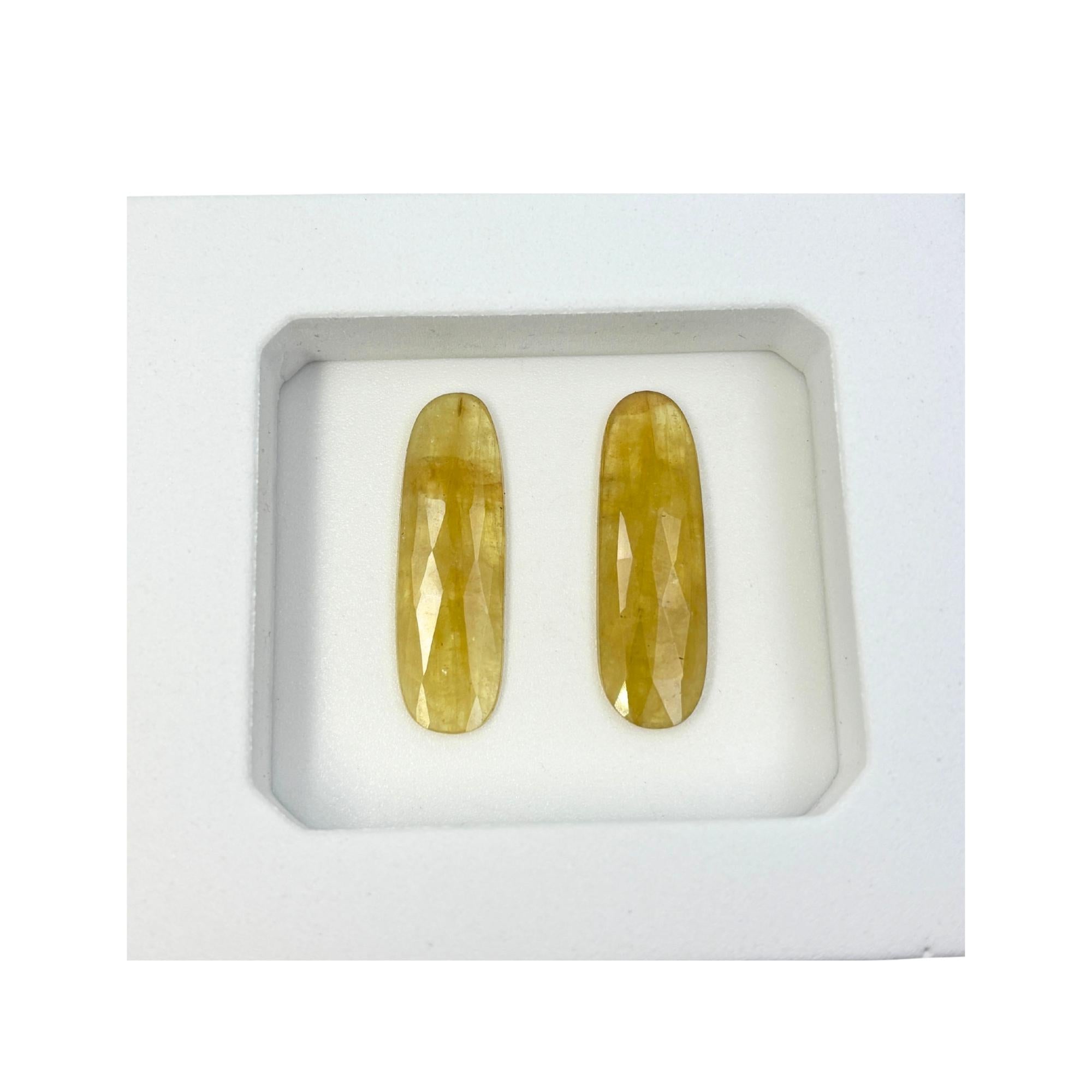 Rose Cut Sapphire Slices Pair: Natural Untreated Gemstone, Jewelry Making