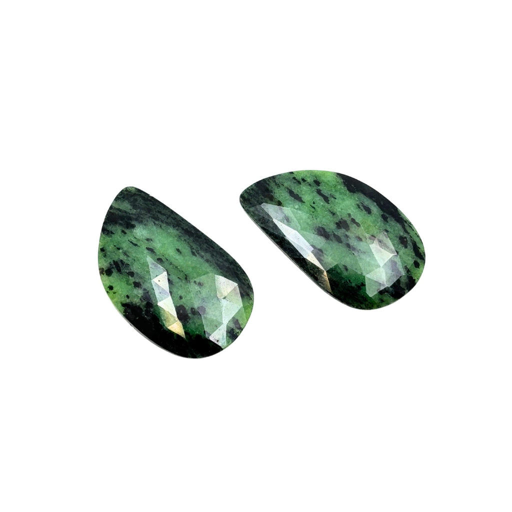 Natural Untreated Sapphire Rose Cut Slices: Gemstone Pair, Jewelry Making