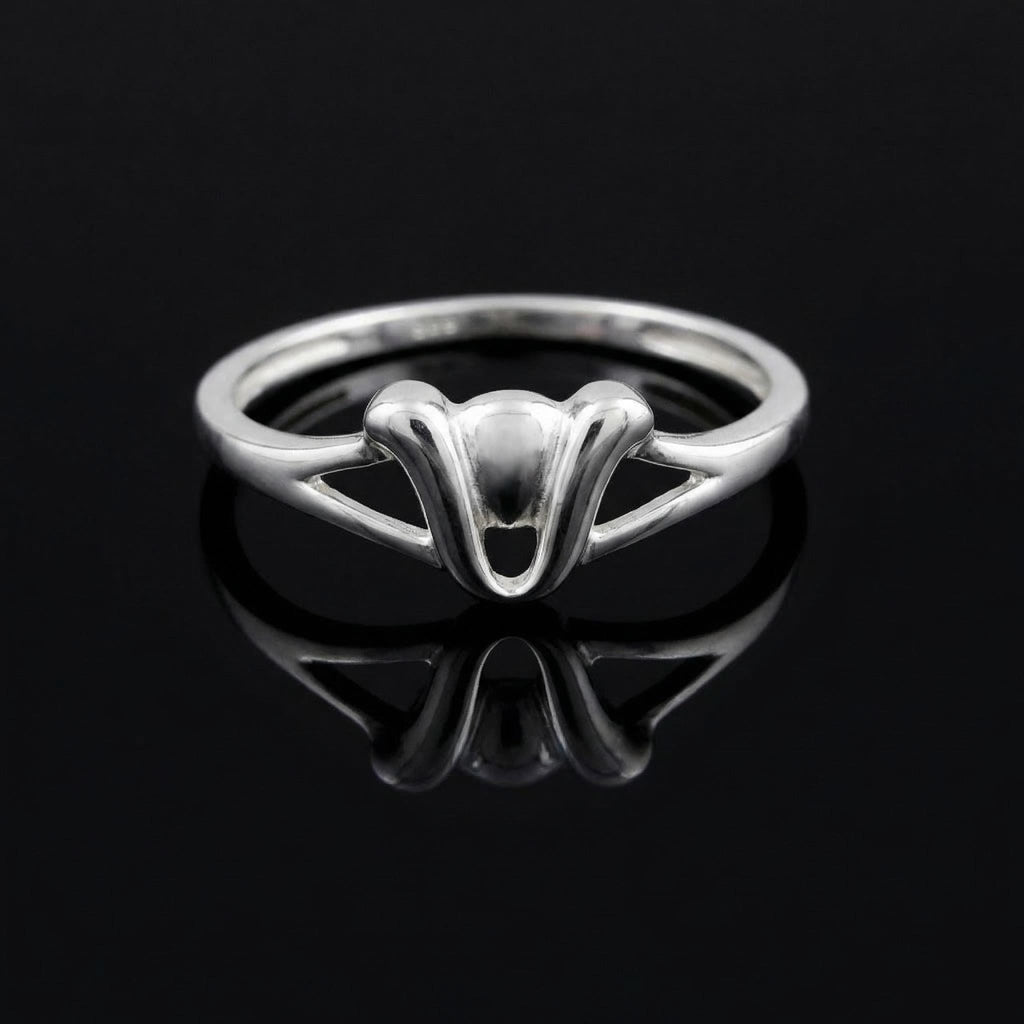 Sterling Silver Leaf Wings Ring – Elegant Botanical Bypass Band for Women