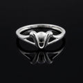 Sterling Silver Leaf Wings Ring – Elegant Botanical Bypass Band for Women