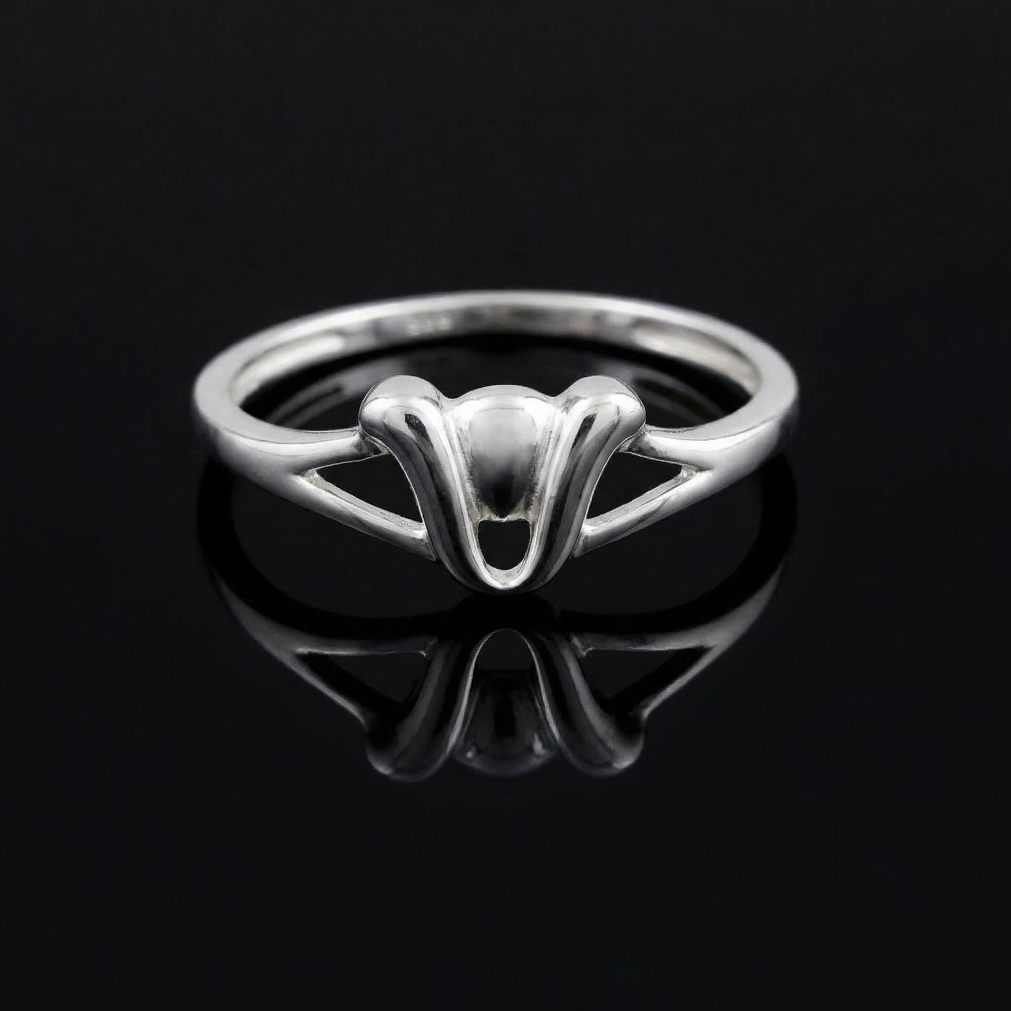 Sterling Silver Leaf Wings Ring – Elegant Botanical Bypass Band for Women