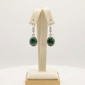Malachite Oval Drop Earrings 925 Sterling Silver | Gemstone Dangle | Gift for Her | Handmade Jewelry